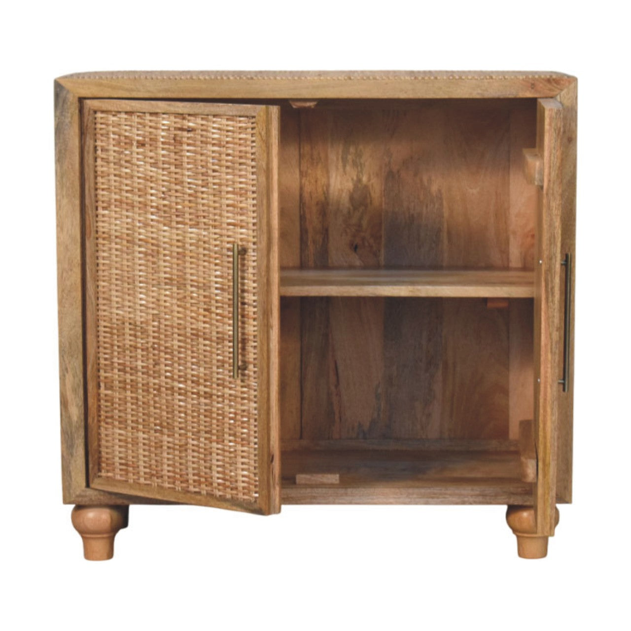 Cotswolds 'Oak' 2-Door Rattan Cabinet