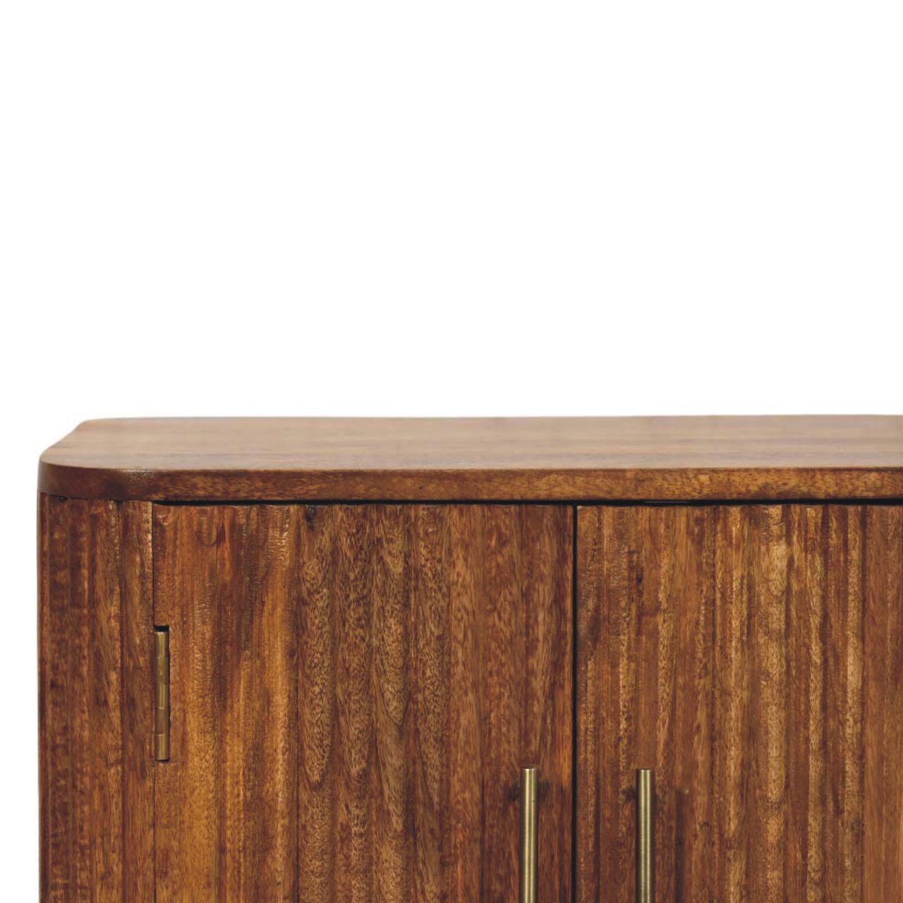 Maya Small Ribbed Wooden Sideboard - Amber Oak