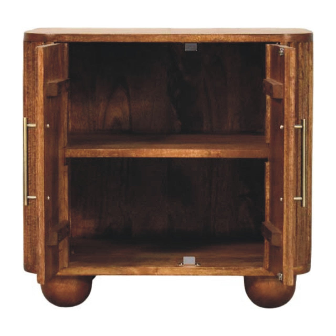 Maya Small Ribbed Wooden Sideboard - Amber Oak