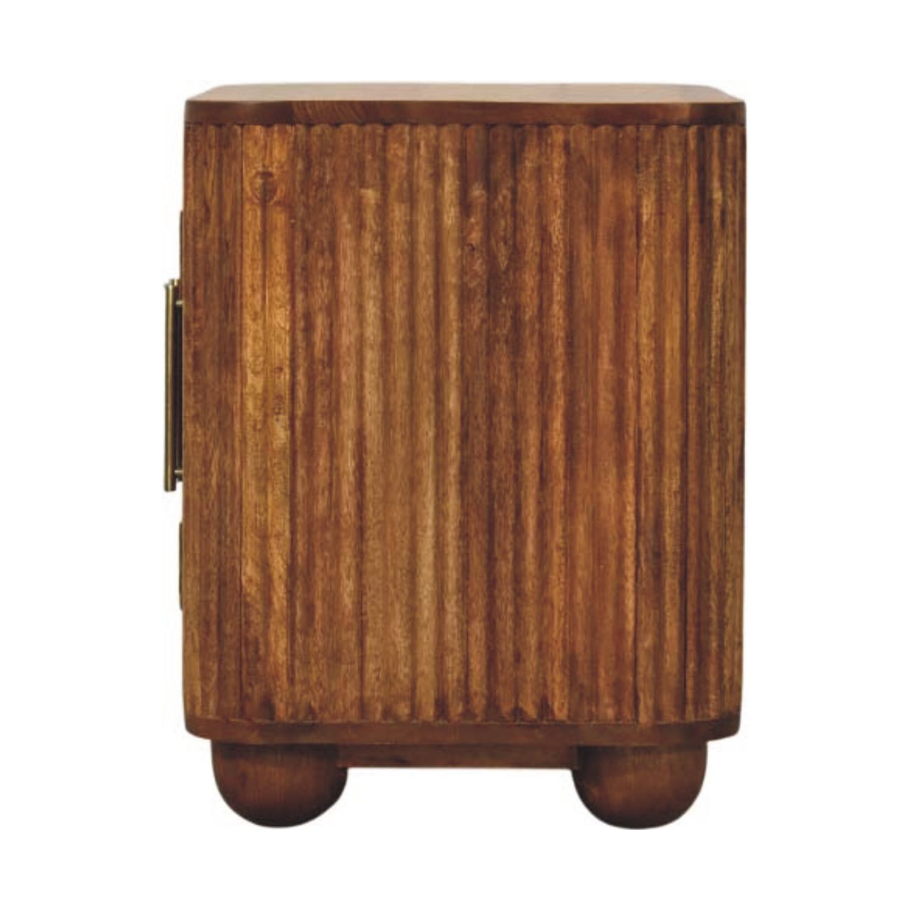 Maya Small Ribbed Wooden Sideboard - Amber Oak