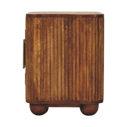 Maya Small Ribbed Wooden Sideboard - Amber Oak
