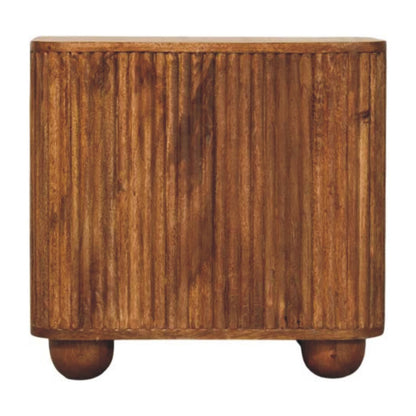 Maya Small Ribbed Wooden Sideboard - Amber Oak