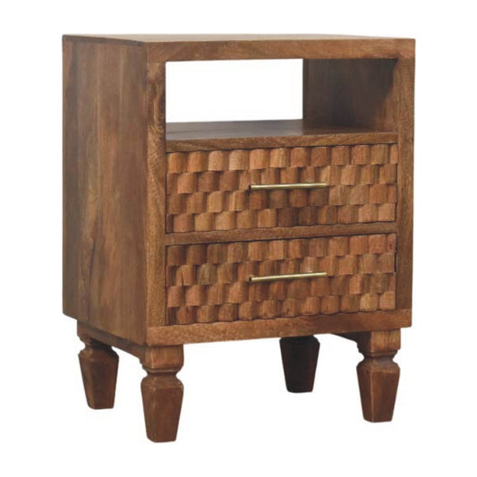 Eternity Carved Open-Shelf Bedside