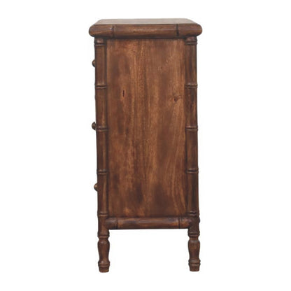 Peking Bamboo Carved 3 Drawer Chest - Roasted Almond