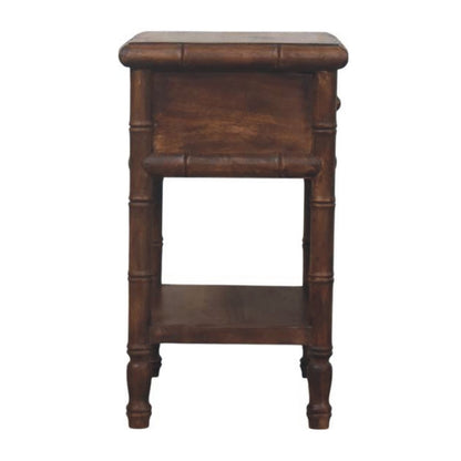Peking Bamboo Carved Nightstand - Roast Almond
