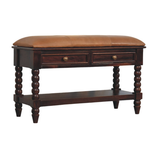 Winewood Leather Bench