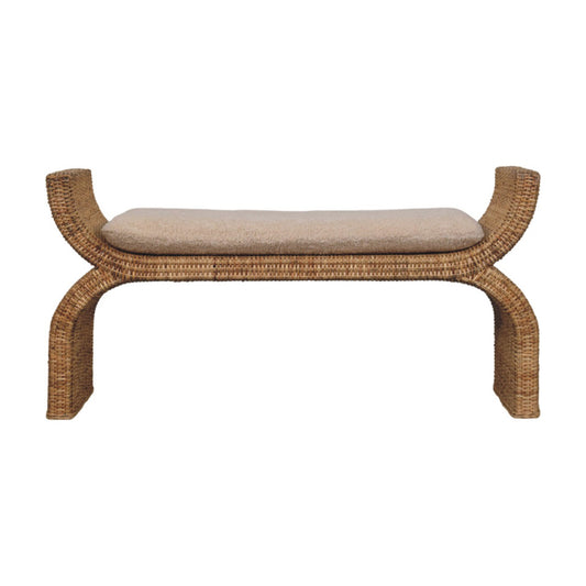 Cotswolds Rattan Weave Boucle Bench