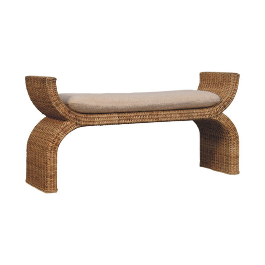 Cotswolds Rattan Weave Boucle Bench