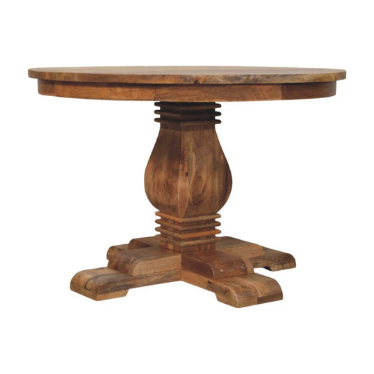 Boheme Solid Wood Round Pedestal Dining Table