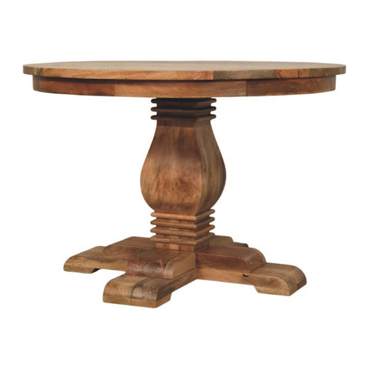 Boheme Solid Wood Round Pedestal Dining Table