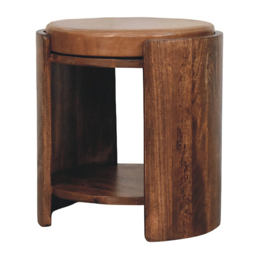 Savoy Leather Dressing Table Stool