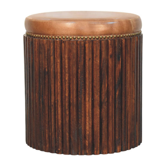 Club House Leather Accent Low Bar Stool