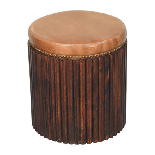 Club House Leather Accent Low Bar Stool