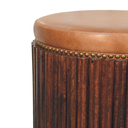 Club House Leather Accent Low Bar Stool