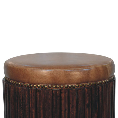Club House Leather Accent Low Bar Stool