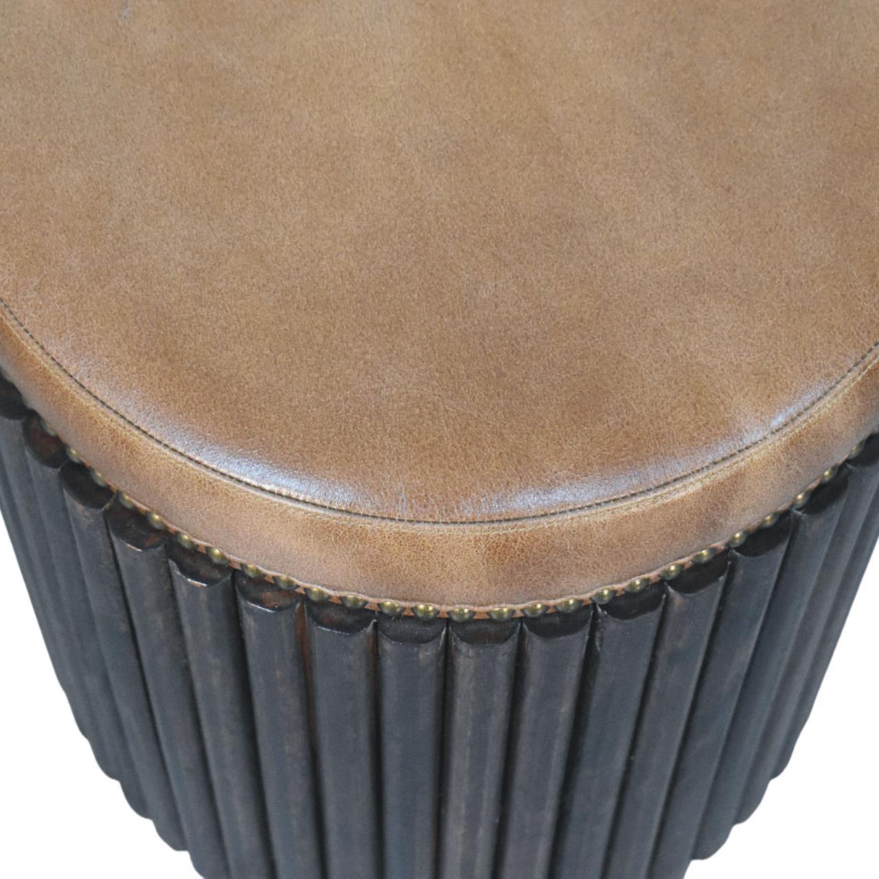 Club House Leather Accent Low Bar Stool