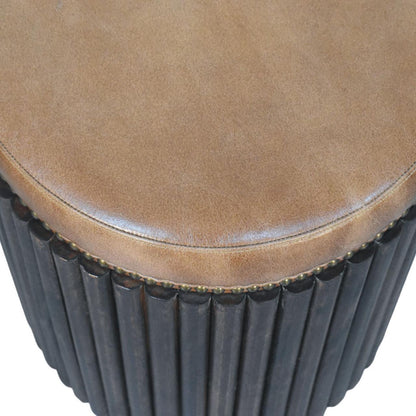Club House Leather Accent Low Bar Stool