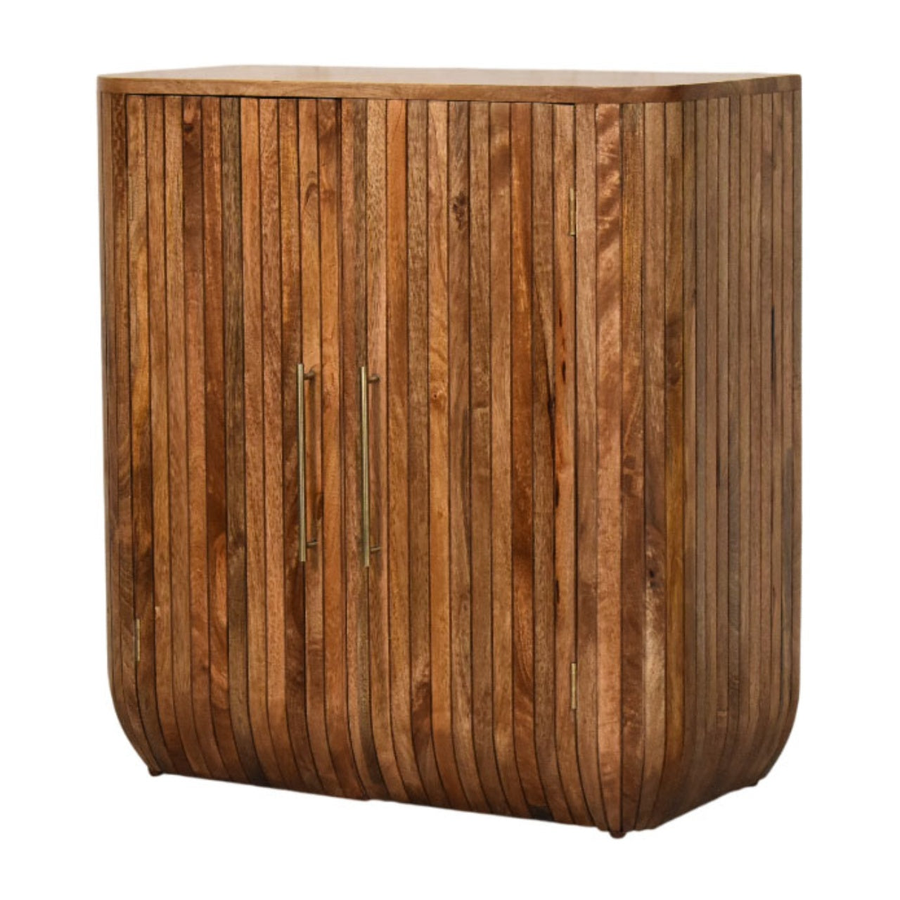 Havana Wooden Grooved 2 Door Cabinet - Golden Teak