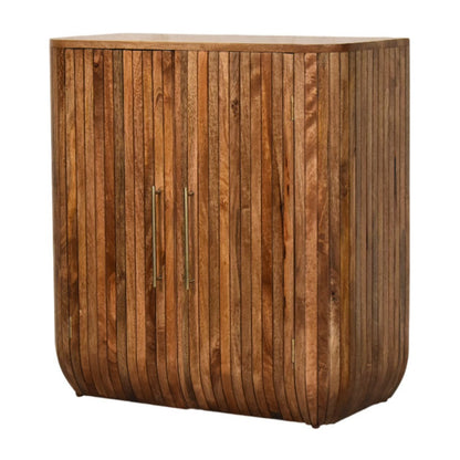 Havana Wooden Grooved 2 Door Cabinet - Golden Teak