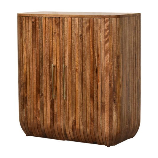 Havana Wooden Grooved 2 Door Cabinet - Golden Teak