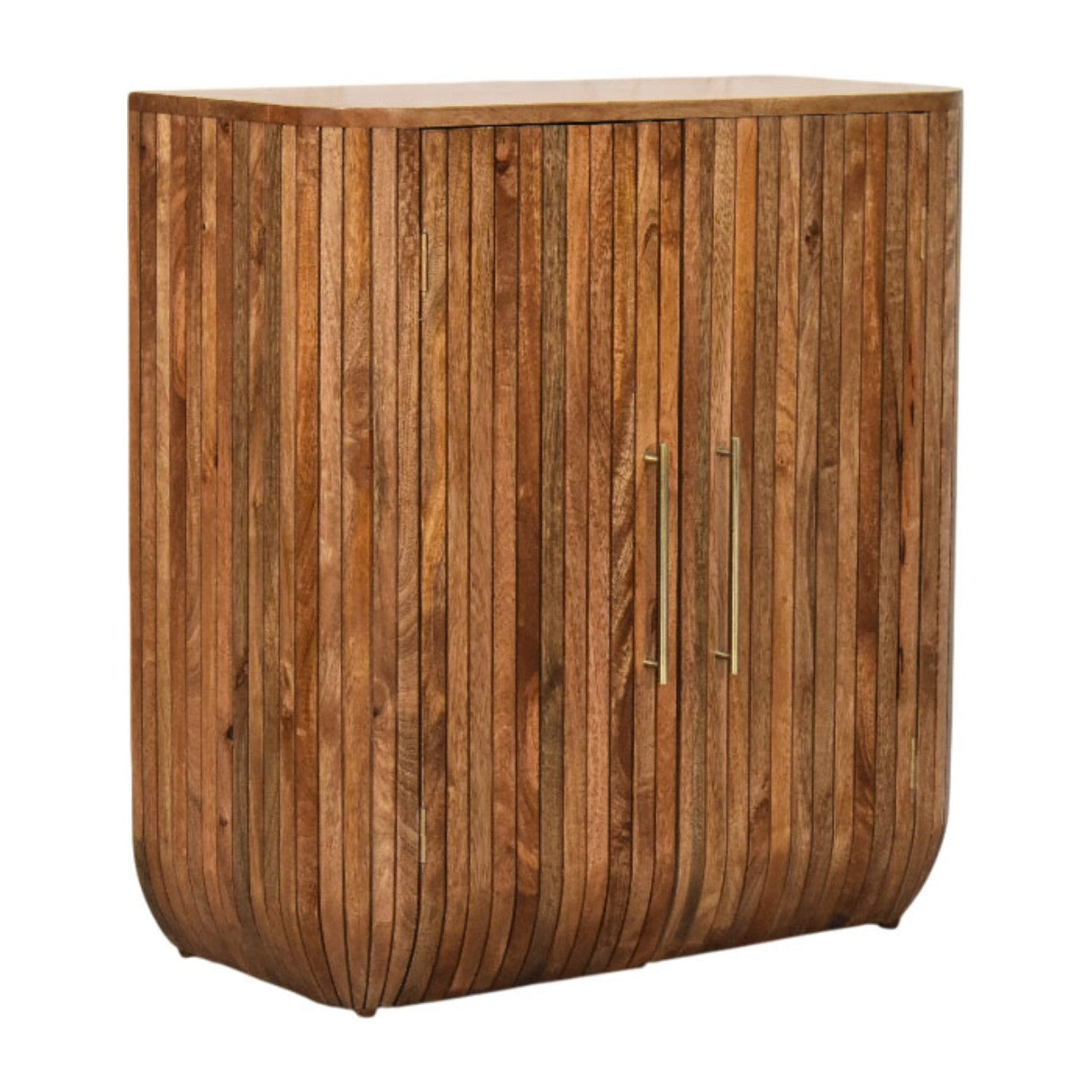 Havana Wooden Grooved 2 Door Cabinet - Golden Teak