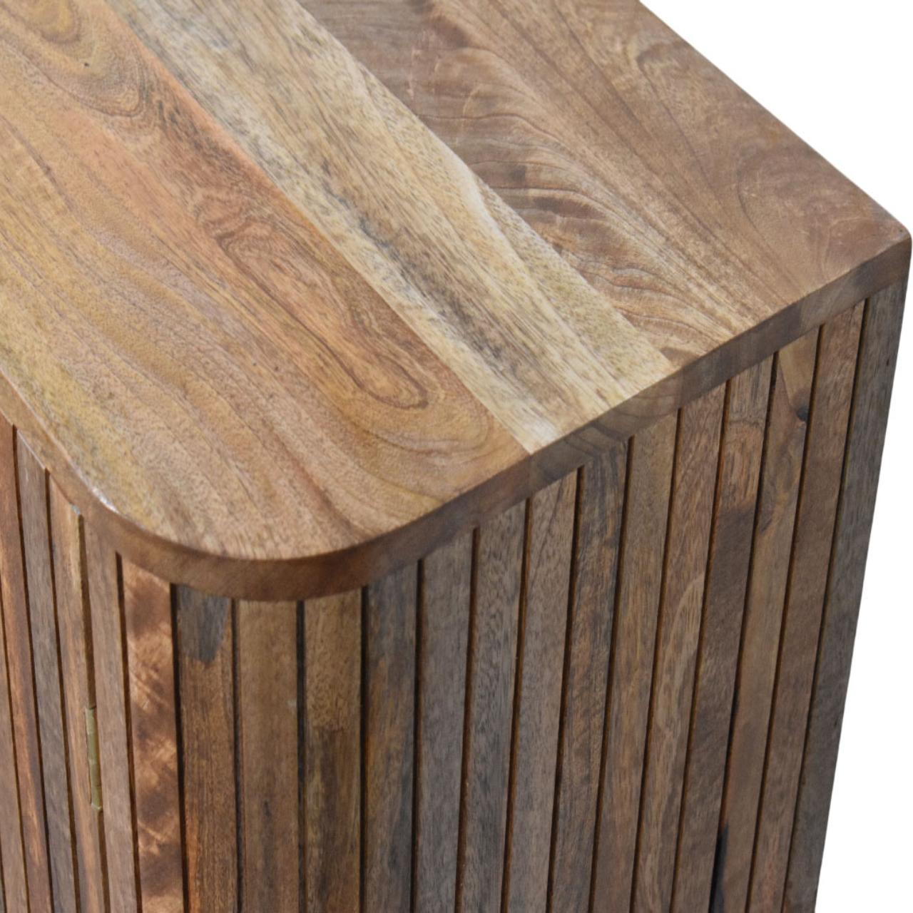 Havana Wooden Grooved 2 Door Cabinet - Golden Teak