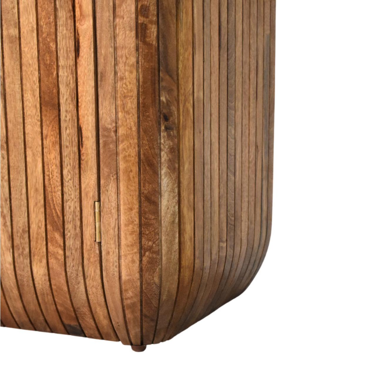 Havana Wooden Grooved 2 Door Cabinet - Golden Teak