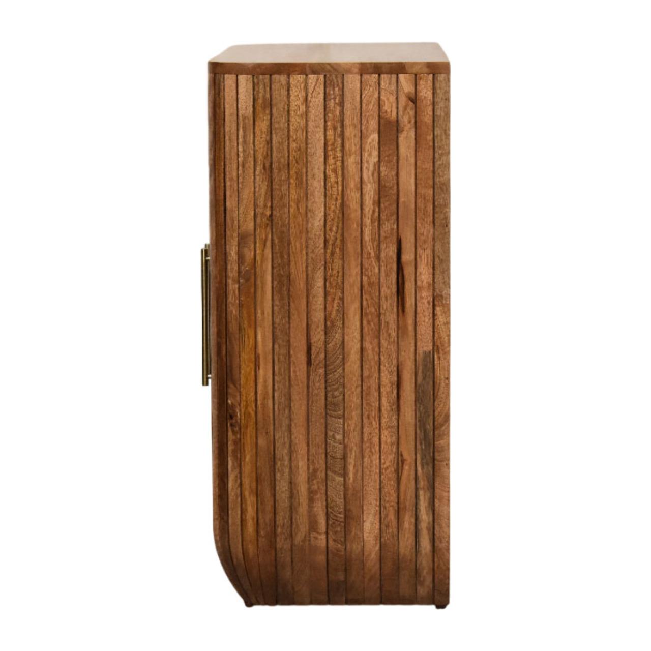 Havana Wooden Grooved 2 Door Cabinet - Golden Teak