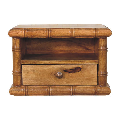 Peking Bamboo Low Bedside - Amber Oak