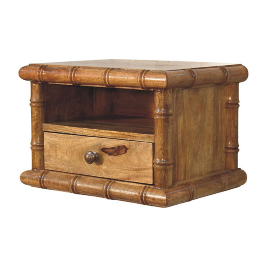 Peking Bamboo Low Bedside - Amber Oak