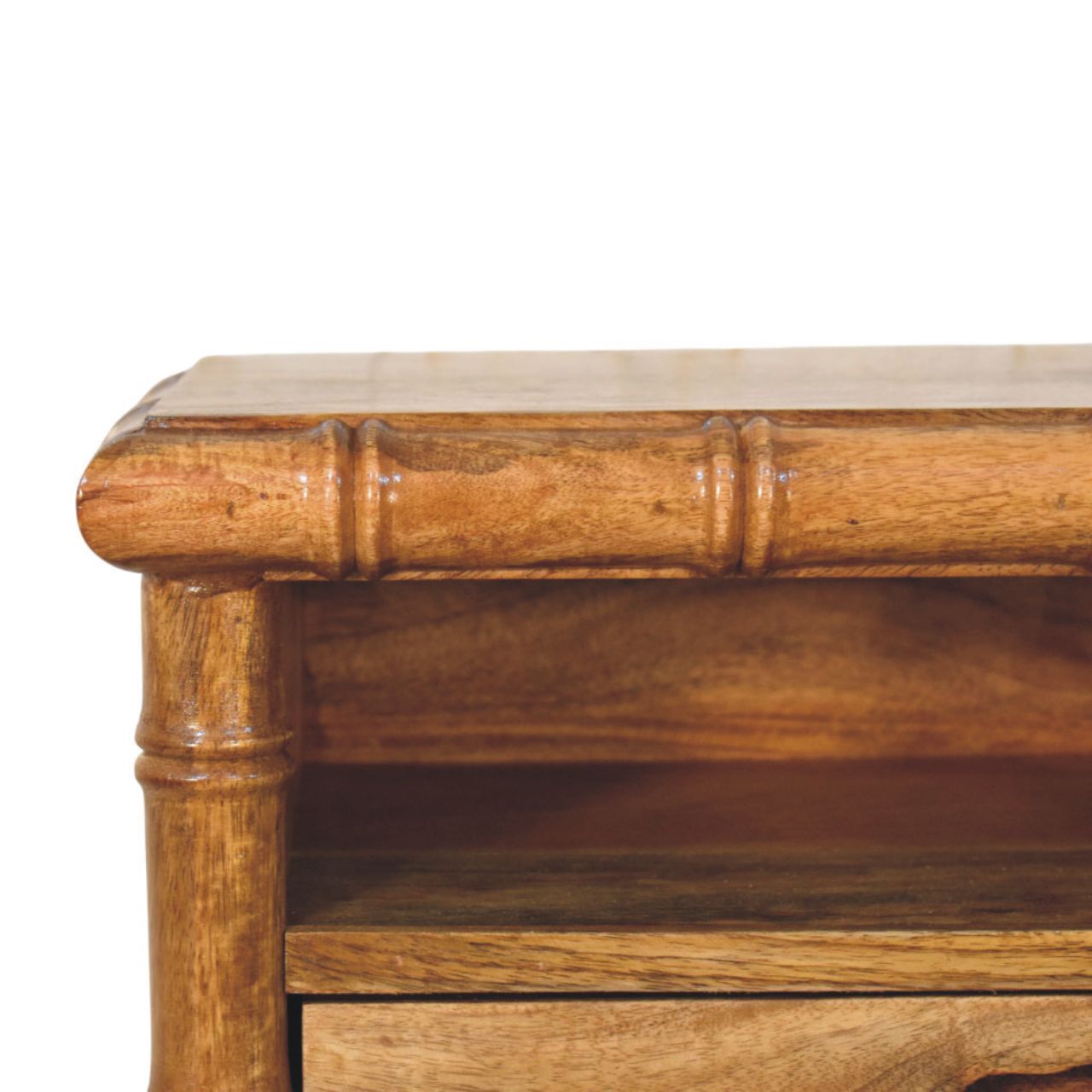 Peking Bamboo Low Bedside - Amber Oak