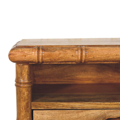Peking Bamboo Low Bedside - Amber Oak