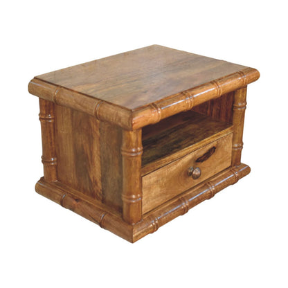 Peking Bamboo Low Bedside - Amber Oak