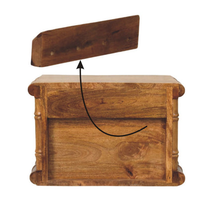 Peking Low Bamboo Bedside Unit  - Amber Oak