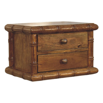 Peking Low Bamboo Bedside Unit  - Amber Oak