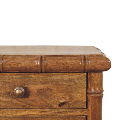 Peking Low Bamboo Bedside Unit  - Amber Oak