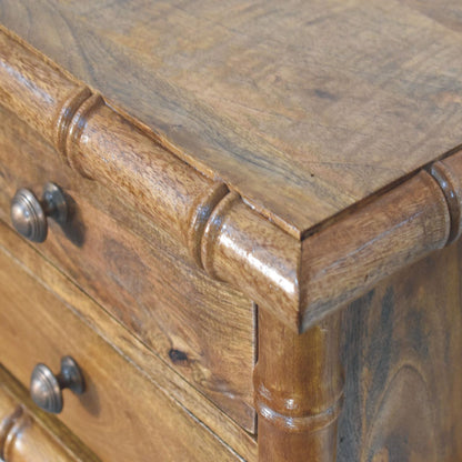 Peking Low Bamboo Bedside Unit  - Amber Oak