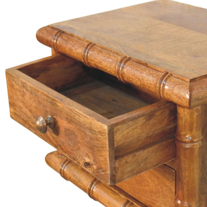 Peking Low Bamboo Bedside Unit  - Amber Oak