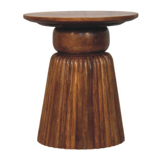 Amber Oak Round Accent Table