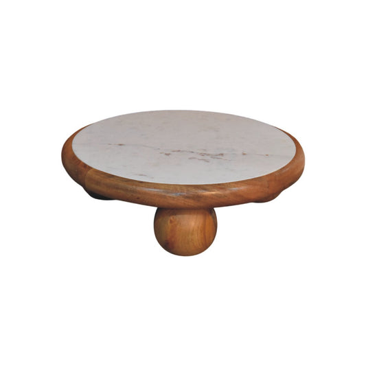 Miami Round Ball Foot Coffee Table - Oak Finish