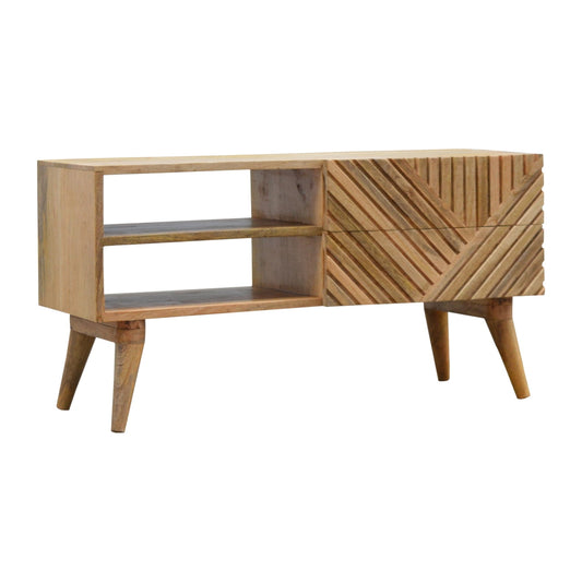 St Lucia Wooden Media Unit - Oak Finish
