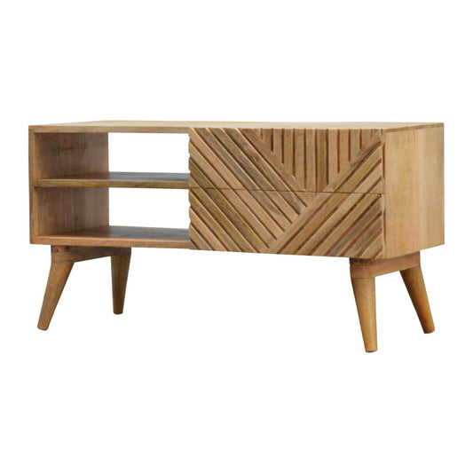 St Lucia Wooden Media Unit - Oak Finish