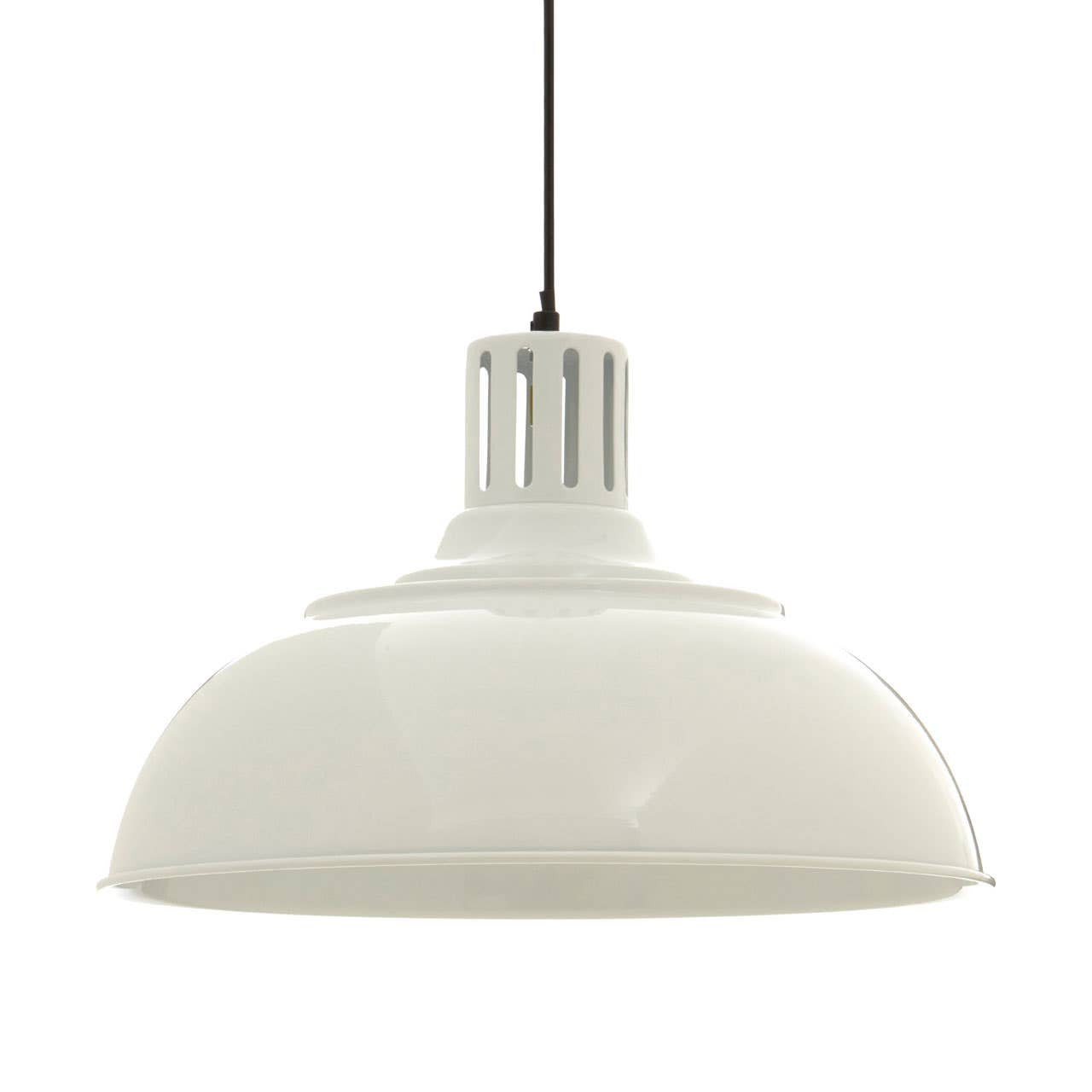 Industrial White Metal Pendant Light