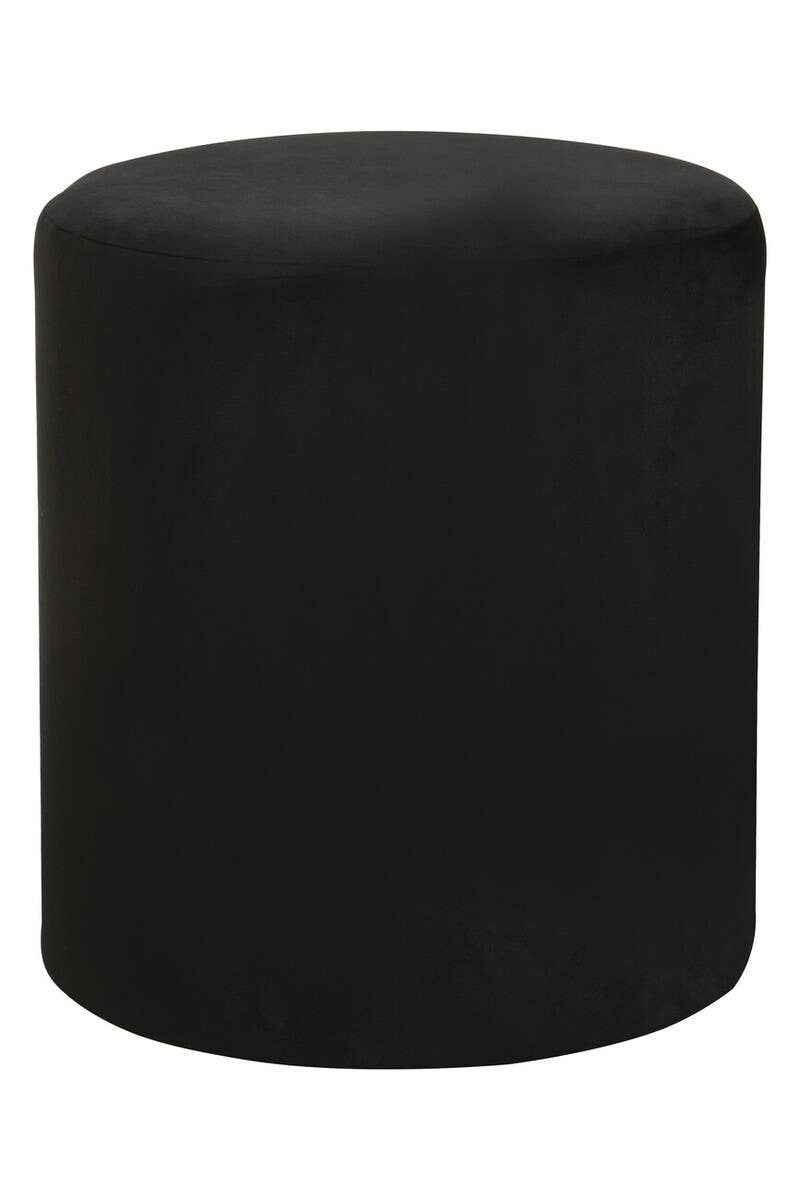 Lafayette Black Velvet Pouffe