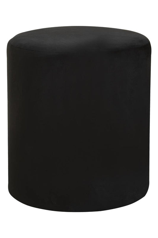 Lafayette Black Velvet Pouffe