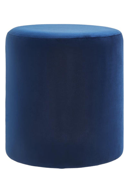 Lafayette Midnight Blue Velvet Round Pouffe