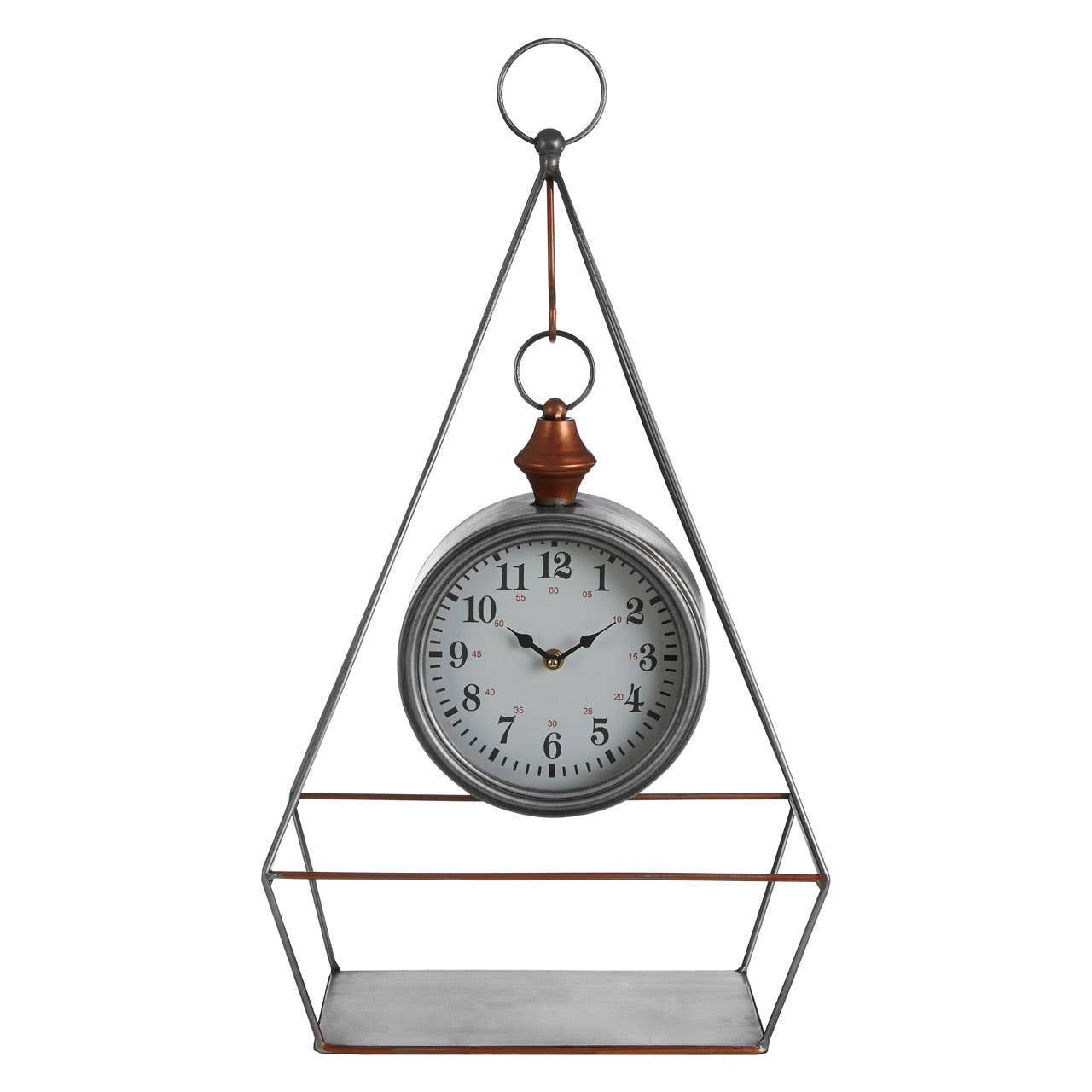 Meridian Industrial Antique Silver Table Clock