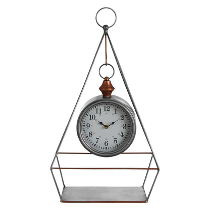 Meridian Industrial Antique Silver Table Clock