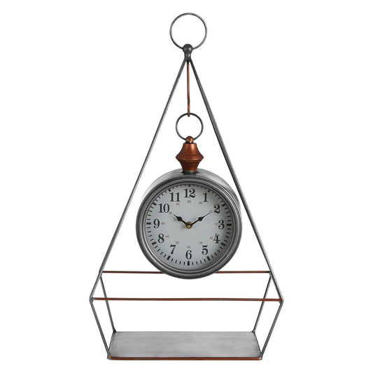 Meridian Industrial Antique Silver Table Clock