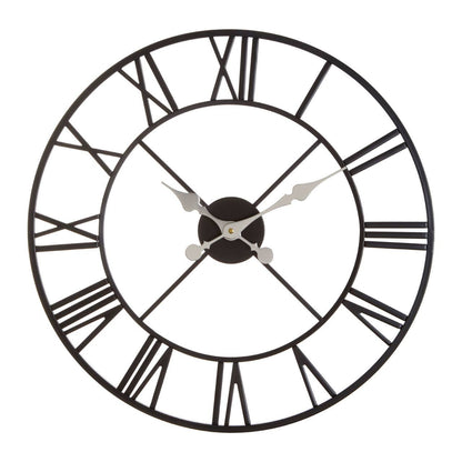 Tempo Industrial Black Metal Wall Clock